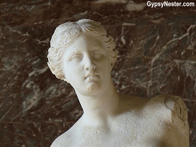 Close up of Venus di Milo at the Louvre in Paris