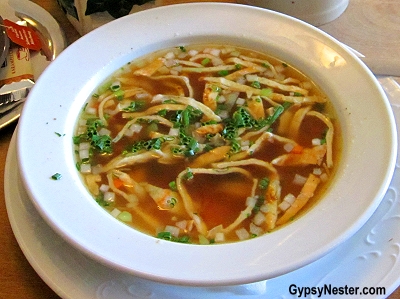 Pfannkuchensuppe, or pancake soup at Brauhaus in Passau, Germany