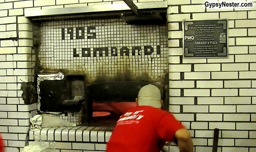 The coal fired pizza oven at Lombardi's Pizza in New York City