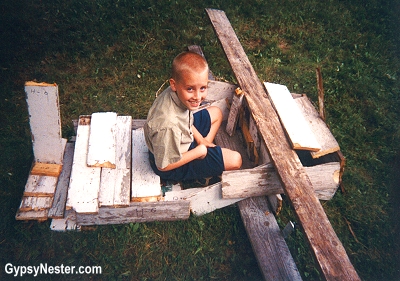 Our son, The Boy, built a plane out of plywood. GypsyNester