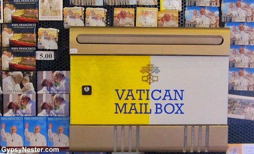 Buy a Pope postcard and mail it from the Vatican zip code!