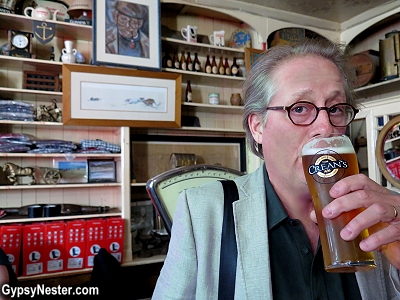 David tries a Crean's beer at Dingle Pub in Dingle, Ireland. GypsyNester.com