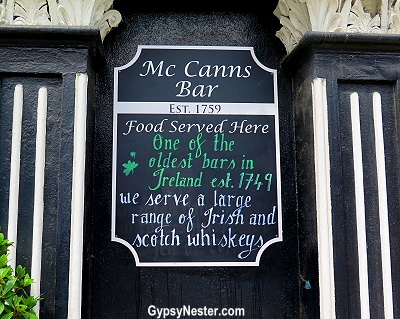 McCann's Bar in Dublin was established in 1759