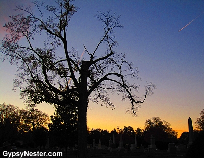 Sunset at Elmwood Cemetery in Sycamore, Illinois