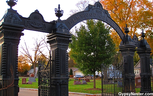 The Elmwood Cemetery Gate in Sycamore, Illinois