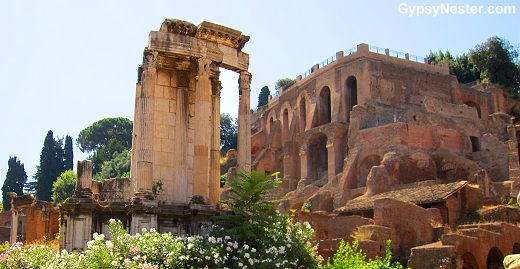 The Temple of Vesta in the Forum of Rome, Italy