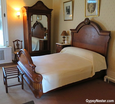 The bedroom - and bed - that Franklin D. Roosevelt was born in at Hyde Park, New York