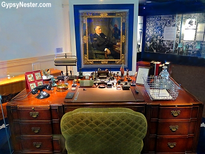 FDR's desk at the Franklin D. Roosevelt Presidential Library in Hyde Park, New York