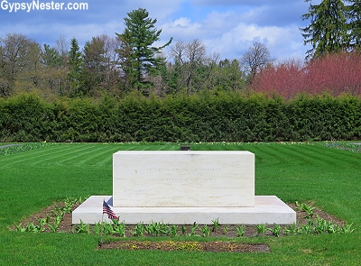 The gravesite of Franklin and Eleanor Roosevelt at the Presidential Library in Hyde Park, New York
