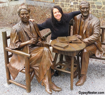 Veronica hanging out with Eleanor and Franklin Roosevelt at Hyde Park on Hudson, New York! GypsyNester.com