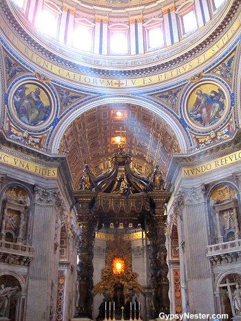 The alter at St. Peters at the Vatican