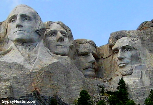 Close up of Mount Rushmore