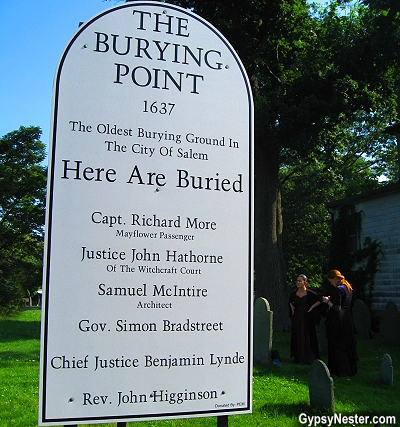 The Burying Point Cemetery in Salem, Massachusetts