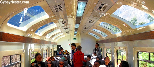 Inside the train to Machu Picchu