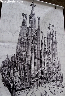 A drawing of the finished Sagrada Familia