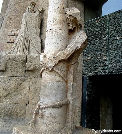 Statues on the Passion Facade, Sagrada Familia, Barcelona, Spain