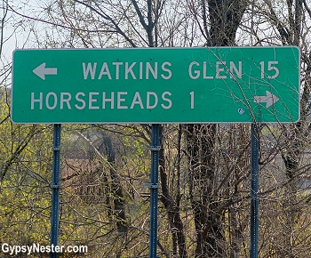 A sign for Horseheads, New York. You can't make these things up!
