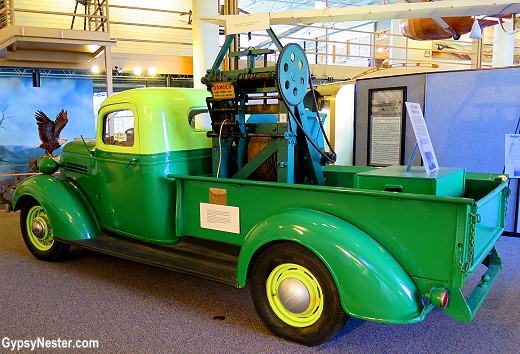 A truck that used to sling gliders in the air at the National Soaring Museum in New York