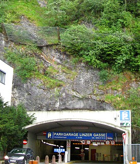 Parking Garage under a mountain, Salzburg Austria