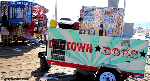 Hot dog cart on Santa Monica Pier