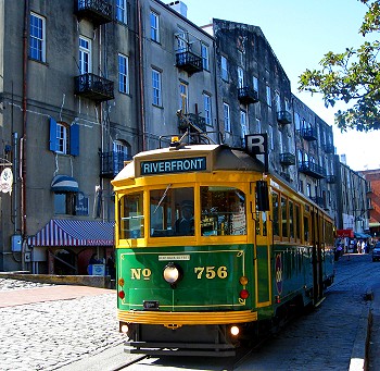 River Street Streetcar, Savannah, Georgia