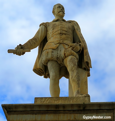 Statue of Pietro Di Lorenzo Busacca in Scicli, Sicily, Italy