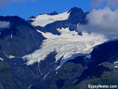 Glacier at the top of the Alyeska Aerial Tram in Girdwood, Alaska