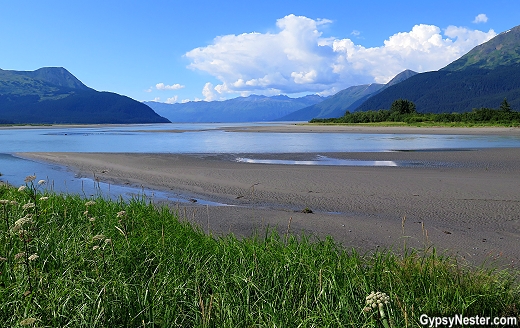 The mudflats at the end of Turnagain Arm in Alaska