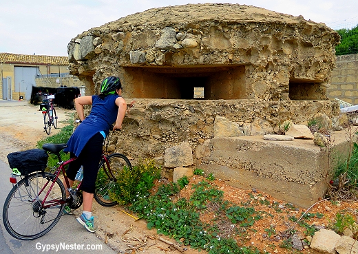 A pillbox bunker from World War II in Sicily, Italy