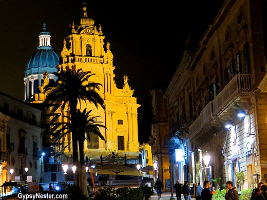 Dominating Ragusa Ibla in Sicily, Italy is the church of San Giorgio, designed by architect Rosario Gagliardi. The cathedral was built from 1739–1775 to replace the original that had only one doorway left after the disaster. Most impressive, especially at night while bathed in blue light, was the large neoclassical dome that was added in 1820.