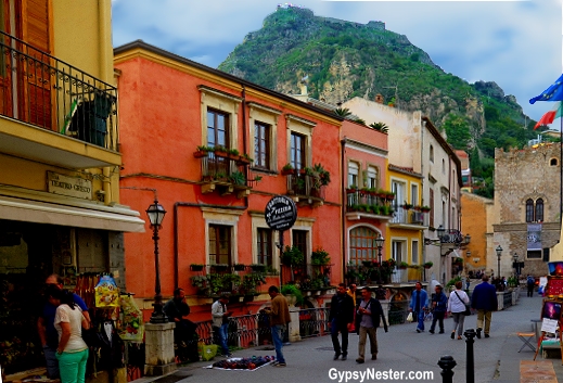 Taormina was once one of Sicily's most important cities, and remained so for a thousand years because of its strategic position high on a hill with the nearly impenetrable Saracen castle guarding it from above.