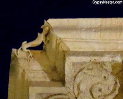 The secret lizard on the City Hall of Syracuse, Sicily, Italy