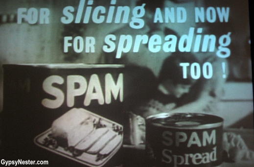 An old Spam Advertisement at The Spam Museum in Minnesota