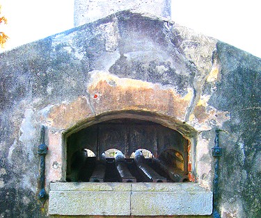 Furnace where cannonballs were heated till they glowed red hot