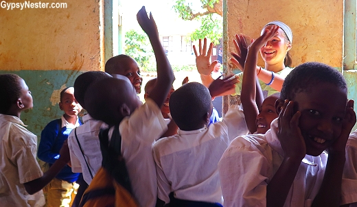 Our students at the primary school in Rau, Tanzania. We're volunteering for two weeks in Africa with Discover Corps