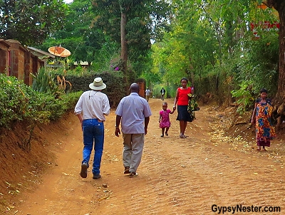 Walking through the village of Rau, outside of Moshi, Tanzania. With Discover Corps
