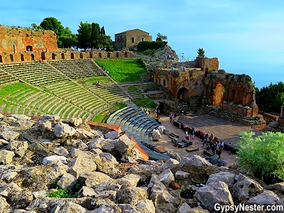 The Ancient Greek Theater in Toarmina, Sicily, Italy