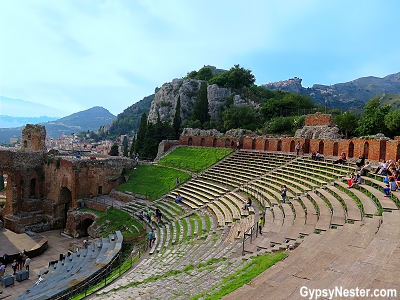 The Ancient Greek Theater in Toarmina, Sicily, Italy