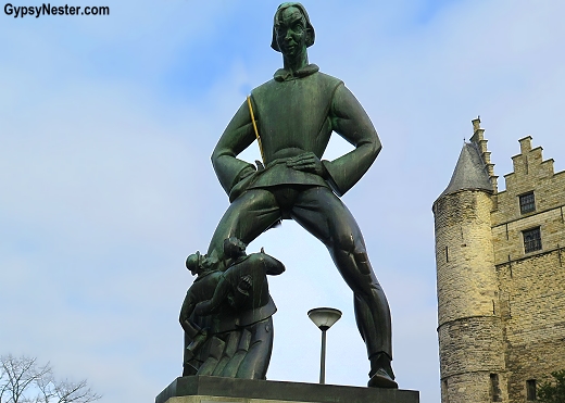 Lange Wapper, the legendary giant of Antwerp, Belgium