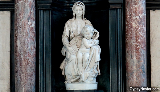 Michelangelo's sculpture of the Madonna and Child at the Church of Our Lady in Bruges, Belgium