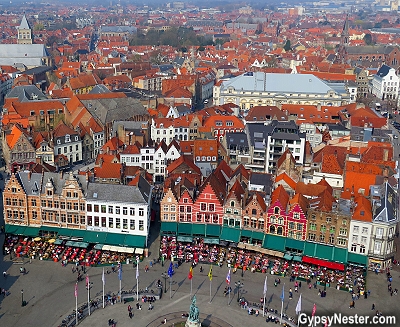 View of Bruges, Belguim from the Belltower