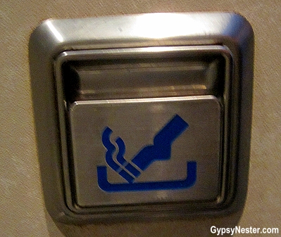 There are still ashtrays on airplanes?