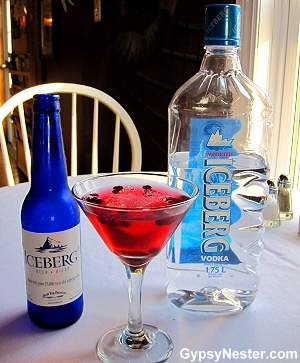 Iceberg Beer, iceberg martini and Iceberg Vodka, Newfoundland