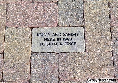 Commemorative bricks at the site of the Woodstock Concert