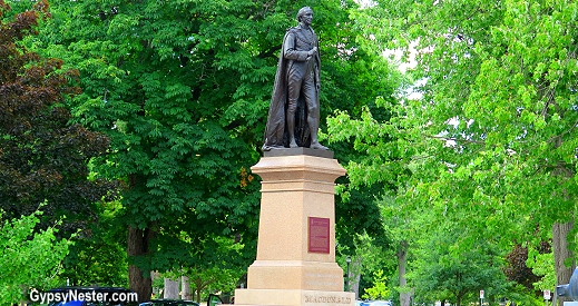 Statue of Sir John A MacDonald in Kingston, Ontario, Canada