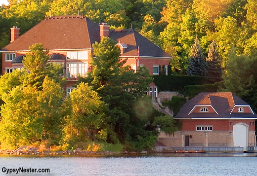 This mansion on one of the 1000 Islands was built by the inventor of the scented pine trees that hang on the rear view mirror of your car! That's a LOT of little scented cardboard trees!
