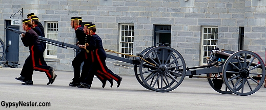 Firing of the cannons at Fort Henry in Kingston, Ontario, Canada
