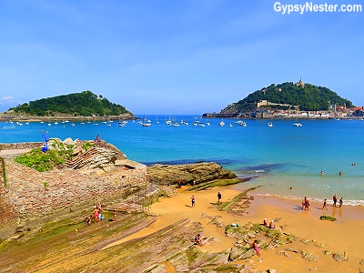 Islands off the coast of San Sebastian, Spain in Basque Country