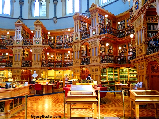 The beautiful library in the Parliament of Ottawa, Ontario
