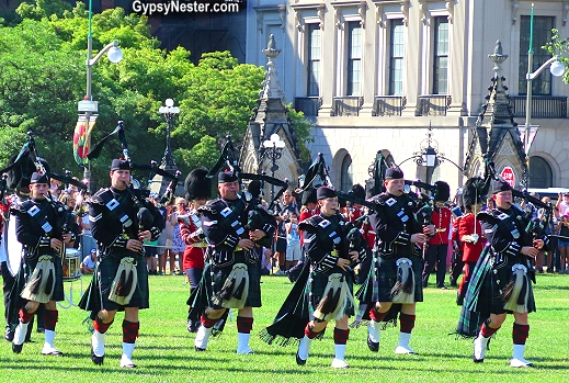 Pipers lead the changing of the guard in Ottawa, Canada